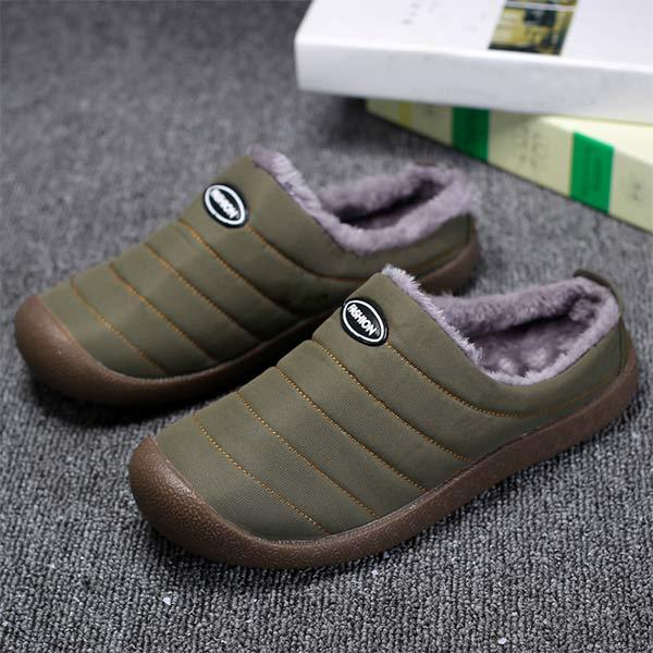 Gefütterte Herrenhausschuhe mit warmer Plüschfütterung, rutschfeste Schlupfschuhe, bequeme Winterschuhe für drinnen und draußen | Sansoti
