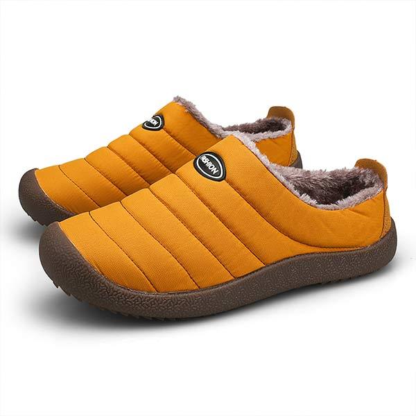 Gefütterte Herrenhausschuhe mit warmer Plüschfütterung, rutschfeste Schlupfschuhe, bequeme Winterschuhe für drinnen und draußen | Sansoti