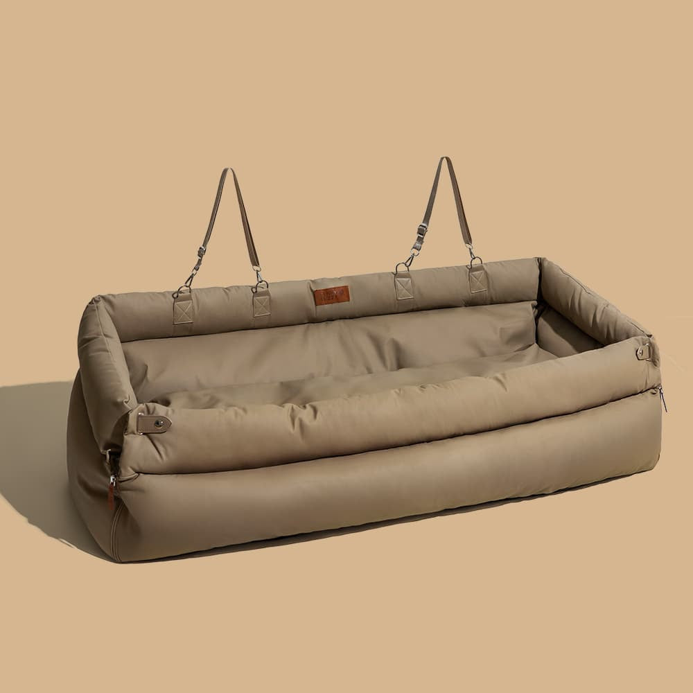 Auto Hondenmand Reistas Veilig & Comfortabel Zwart Grijs Oranje Beige Hondenmand Auto voor Kleine tot Middelgrote Honden | Sansoti