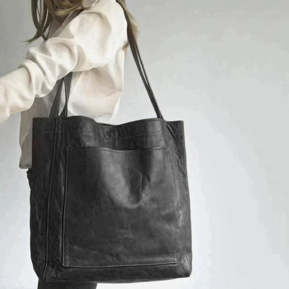 Handtas Dames Kunstleer Zwart Bruin met Vakken Werk Vrije Tijd Elegante Schoudertas Organizer Dagelijks | Sansoti