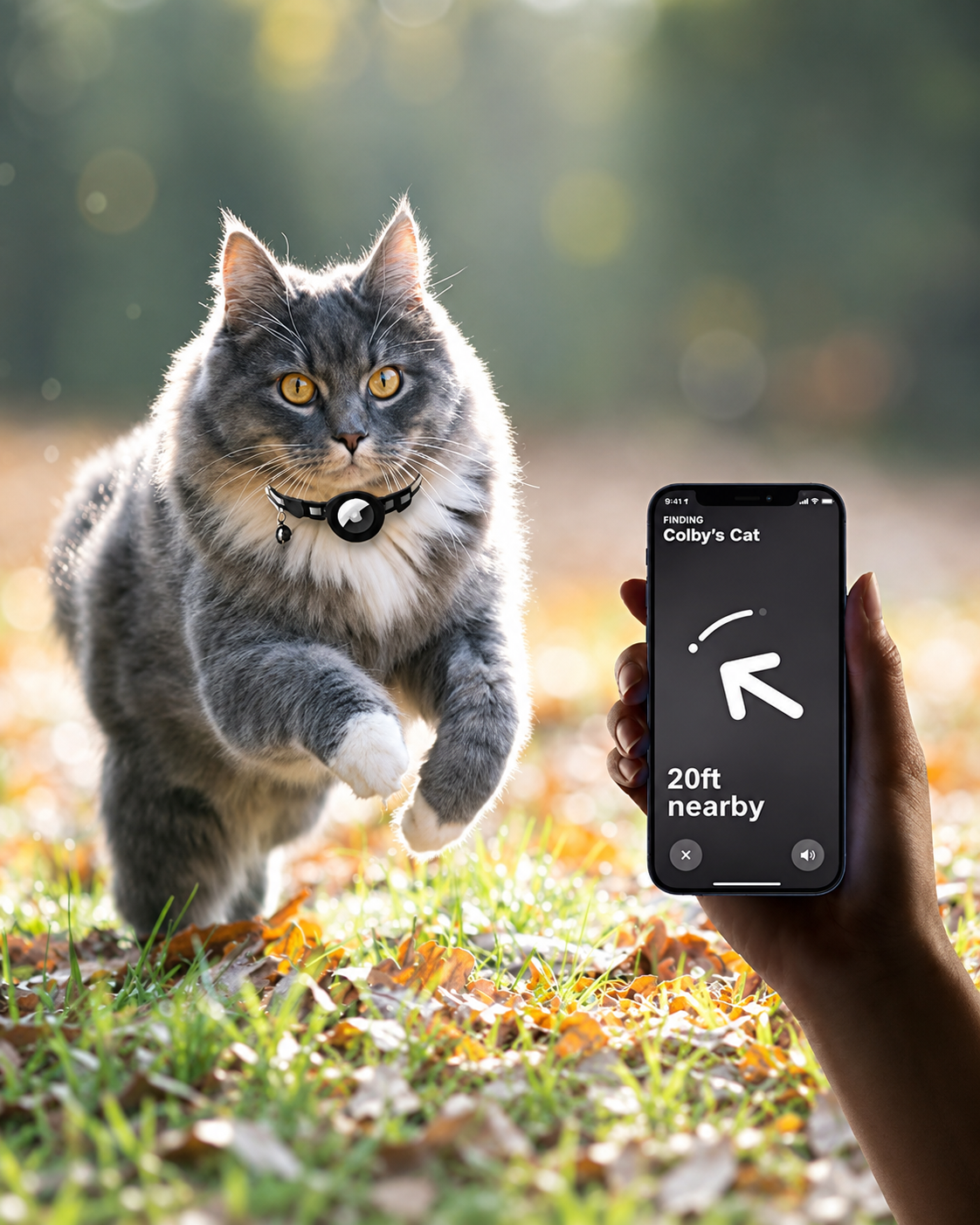 Reflective GPS Tracker Collar for Cats with Safety Buckle | Sansoti