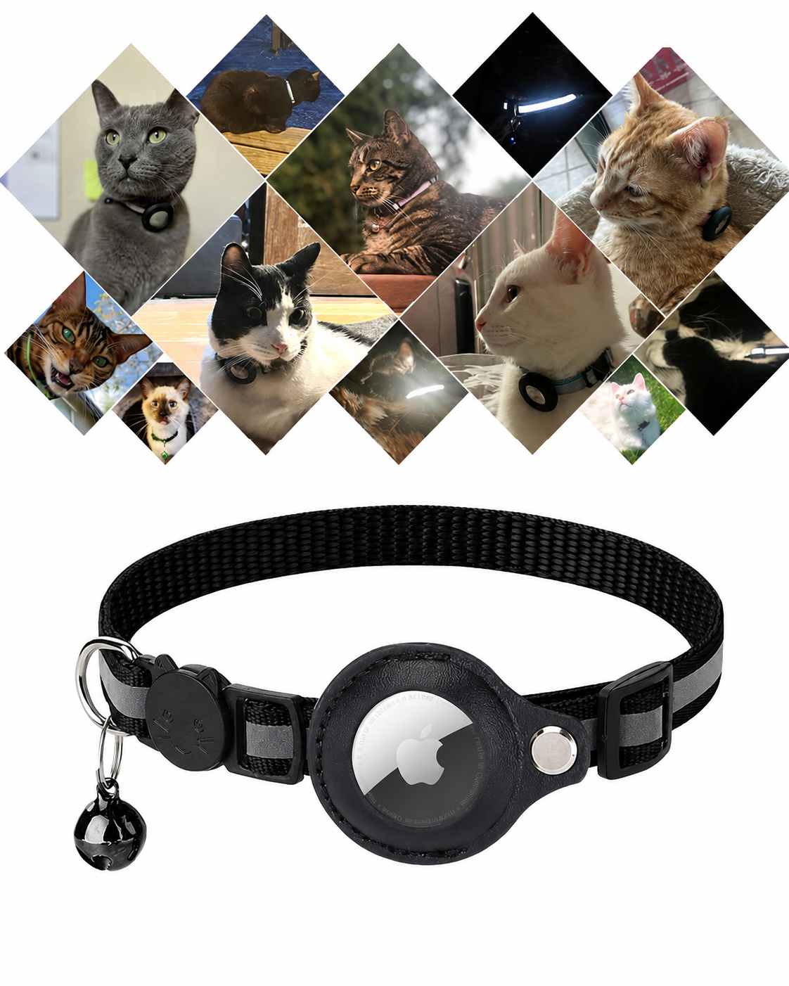 Reflective GPS Tracker Collar for Cats with Safety Buckle | Sansoti