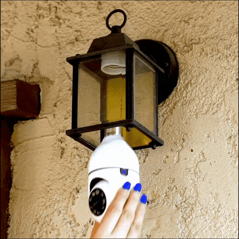 Beveiligingscamera Ledlamp met 360° Panorama Nachtzicht WiFi Bewaking Smart Home Draadloos Binnen Beveiliging | Sansoti