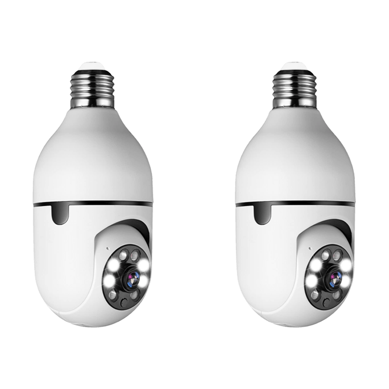 Beveiligingscamera Ledlamp met 360° Panorama Nachtzicht WiFi Bewaking Smart Home Draadloos Binnen Beveiliging | Sansoti