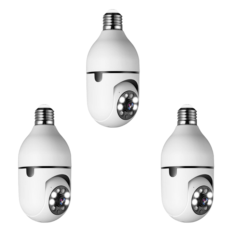 Beveiligingscamera Ledlamp met 360° Panorama Nachtzicht WiFi Bewaking Smart Home Draadloos Binnen Beveiliging | Sansoti