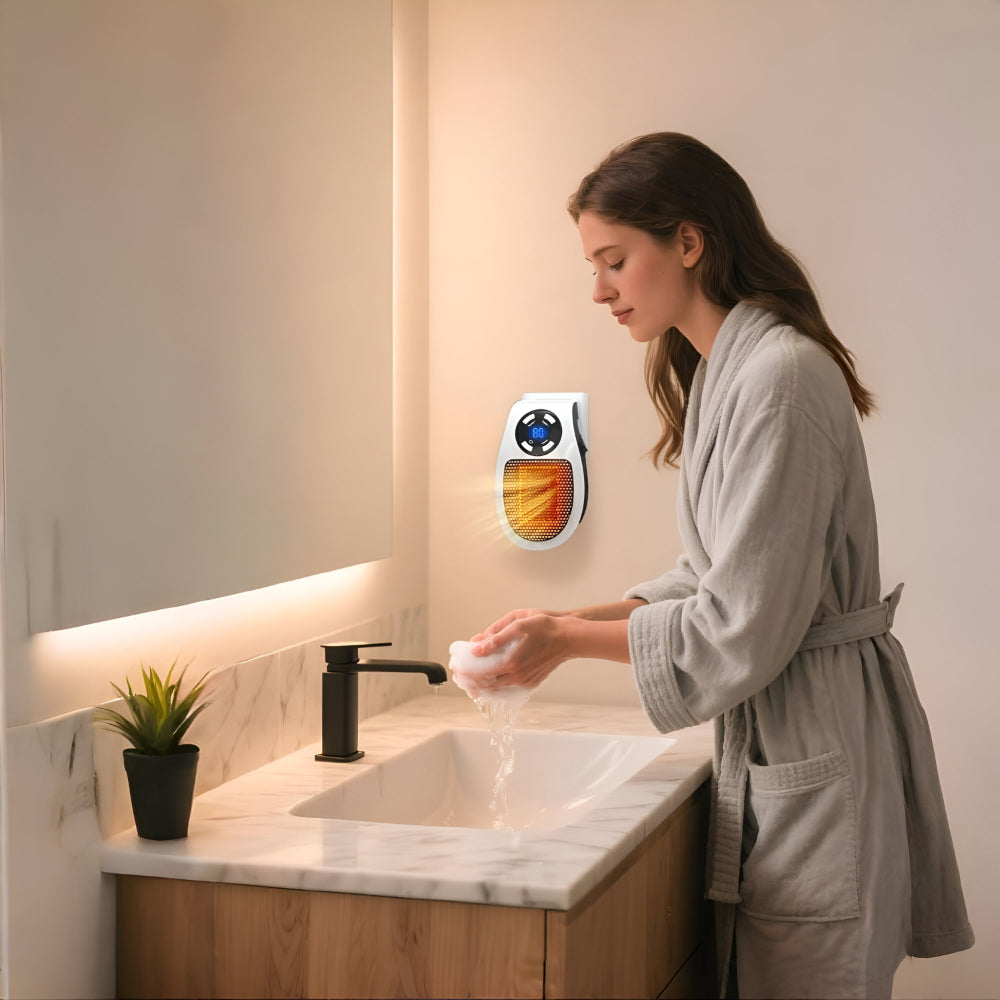 Mini Keramische Kachel voor Stopcontact 350W Snelverwarming Timer LED Ruimteverwarmer Energiezuinig Compact | Sansoti