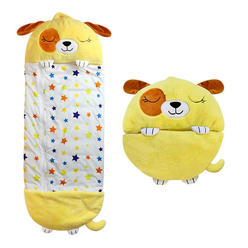 Pluche Knuffel Slaapzak 2-in-1 voor Kinderen Reizen Logeren Polyester 135-180cm Dierenmotieven Kamperen | Sansoti