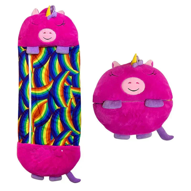 Pluche Knuffel Slaapzak 2-in-1 voor Kinderen Reizen Logeren Polyester 135-180cm Dierenmotieven Kamperen | Sansoti