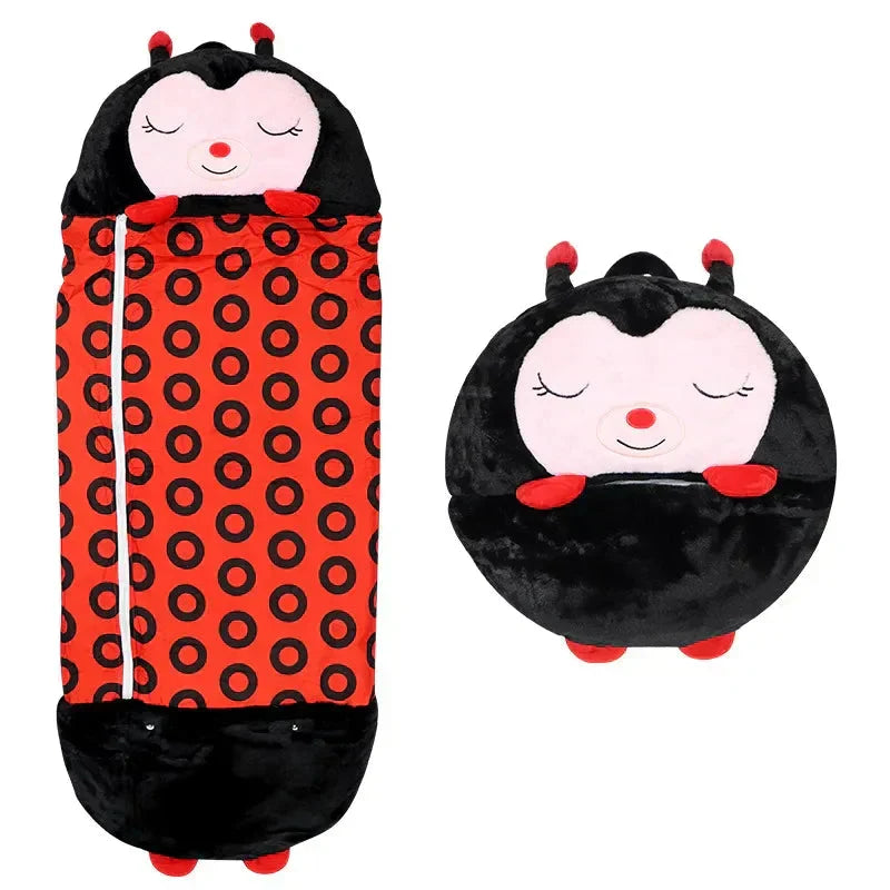 Pluche Knuffel Slaapzak 2-in-1 voor Kinderen Reizen Logeren Polyester 135-180cm Dierenmotieven Kamperen | Sansoti