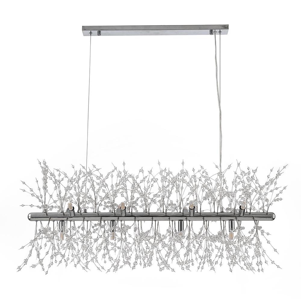 Luxuriöse lineare Kristall-Pendelleuchte mit 12 Lichtpunkten in Gold oder Chrom – moderne Inselbeleuchtung 92 cm | Restfield