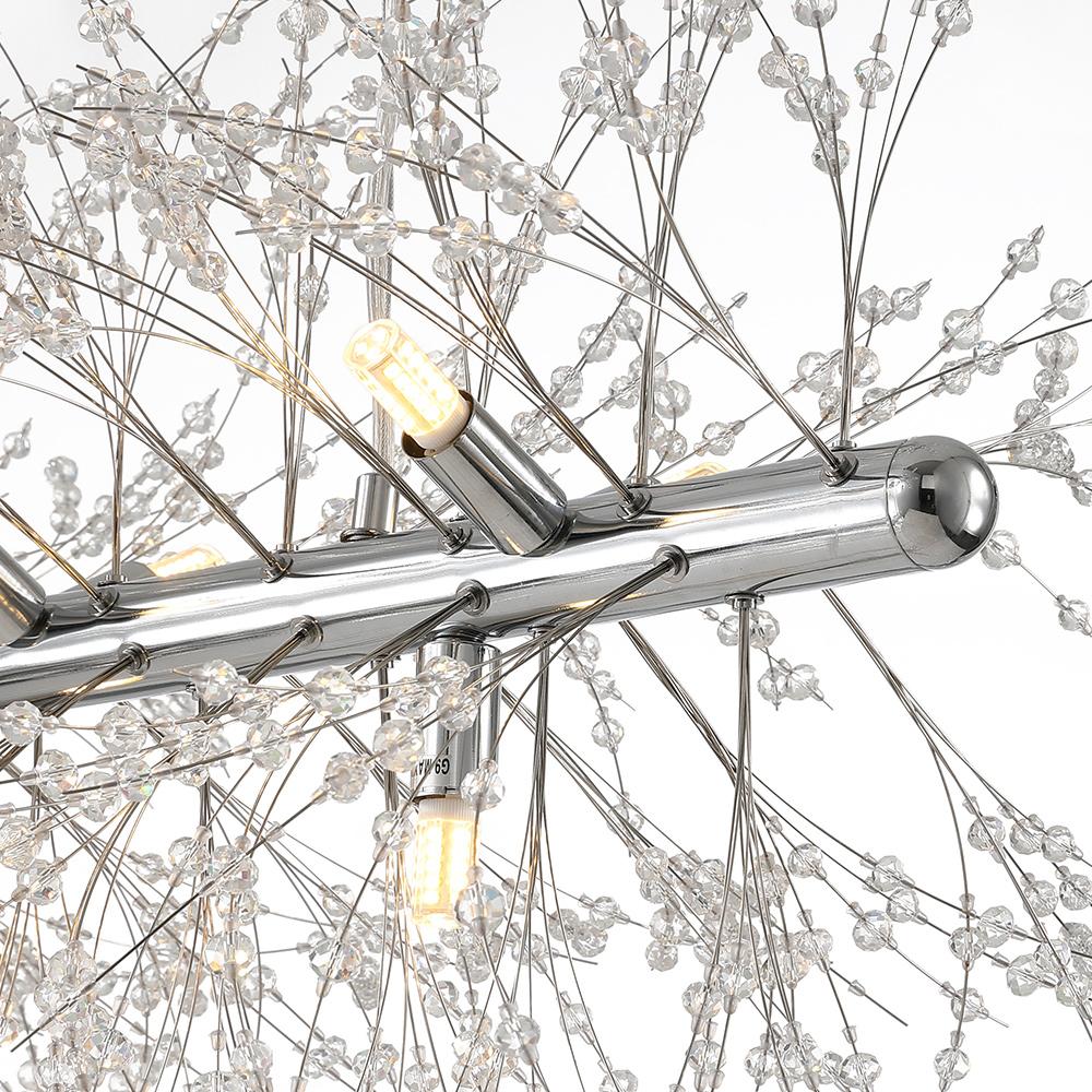 Luxuriöse lineare Kristall-Pendelleuchte mit 12 Lichtpunkten in Gold oder Chrom – moderne Inselbeleuchtung 92 cm | Restfield