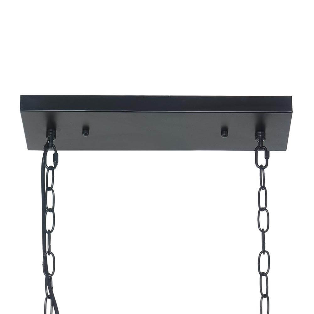 Suspension rectangulaire de luxe en cristal noir pour îlot de cuisine et table à manger avec 5 points lumineux | Restfield