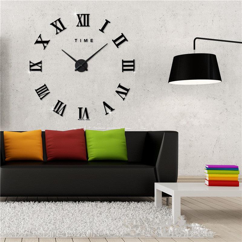 Wandklok Romeinse Cijfers Spiegelafwerking Geometrisch Ontwerp 50-120cm | Sansoti