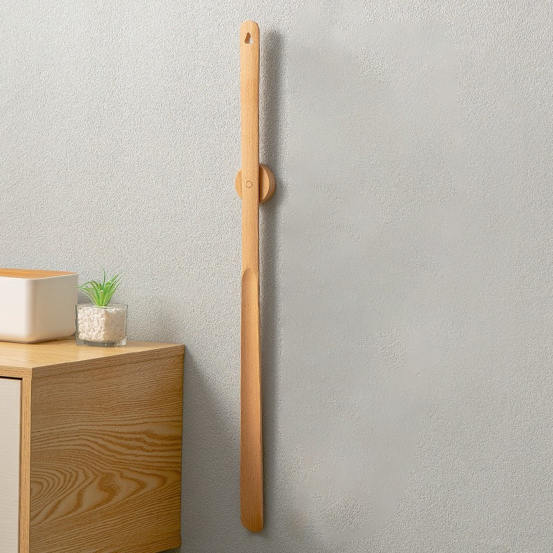 Kolbein – Houten Schoenaantrekker met Lange Steel en Magnetische Houder | Sansoti