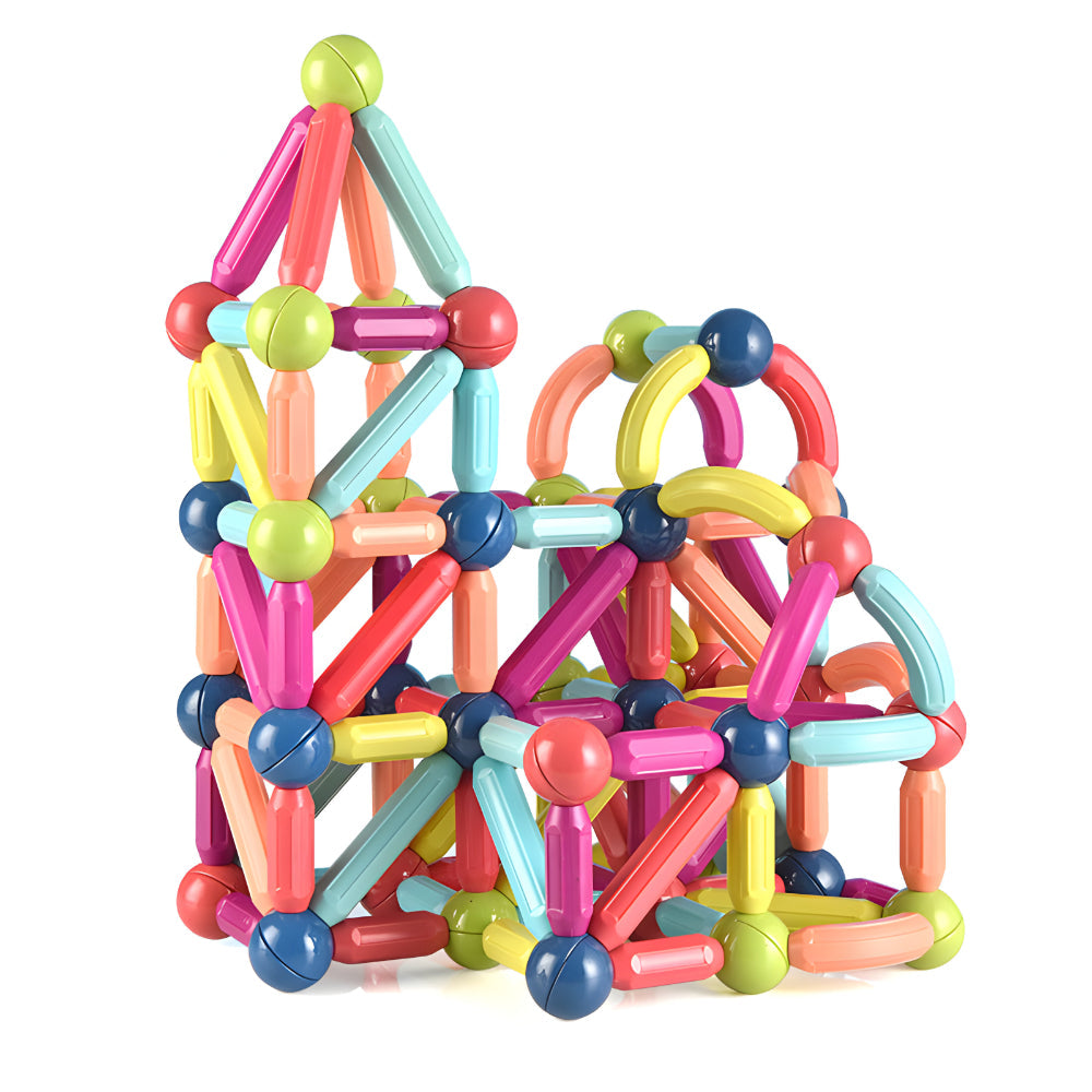 Magnetische Bouwblokken Set voor Kinderen – Educatief Speelgoed met Gekleurde Staven en Ballen voor Creatief Bouwen en Motorische Ontwikkeling vanaf 3 Jaar | Sansoti