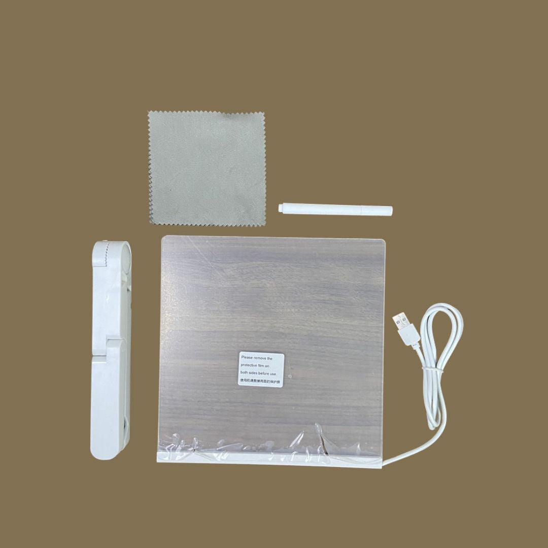 LED Schrijfbord Kinder Lichtgevend Tekenbord USB 20x20cm Met Markers | Sansoti