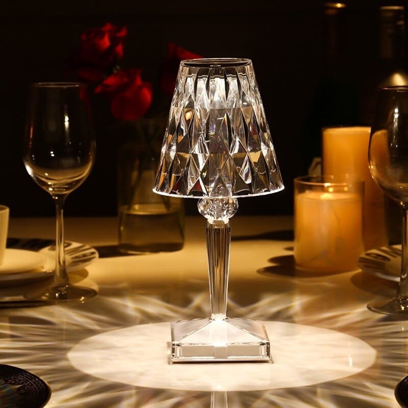 Lampe de table Cristal Dimmable Toucher 3 niveaux Rechargeable Design | Restfield