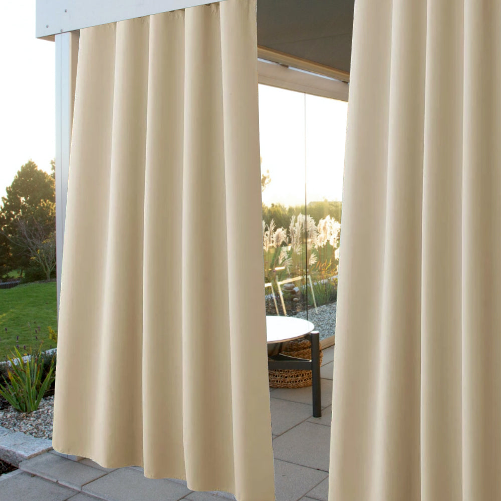 Waterproof Outdoor Curtain with Eyelets 1 Panel – UV Protection Terrace Screen Windproof & Rainproof | Sansoti
