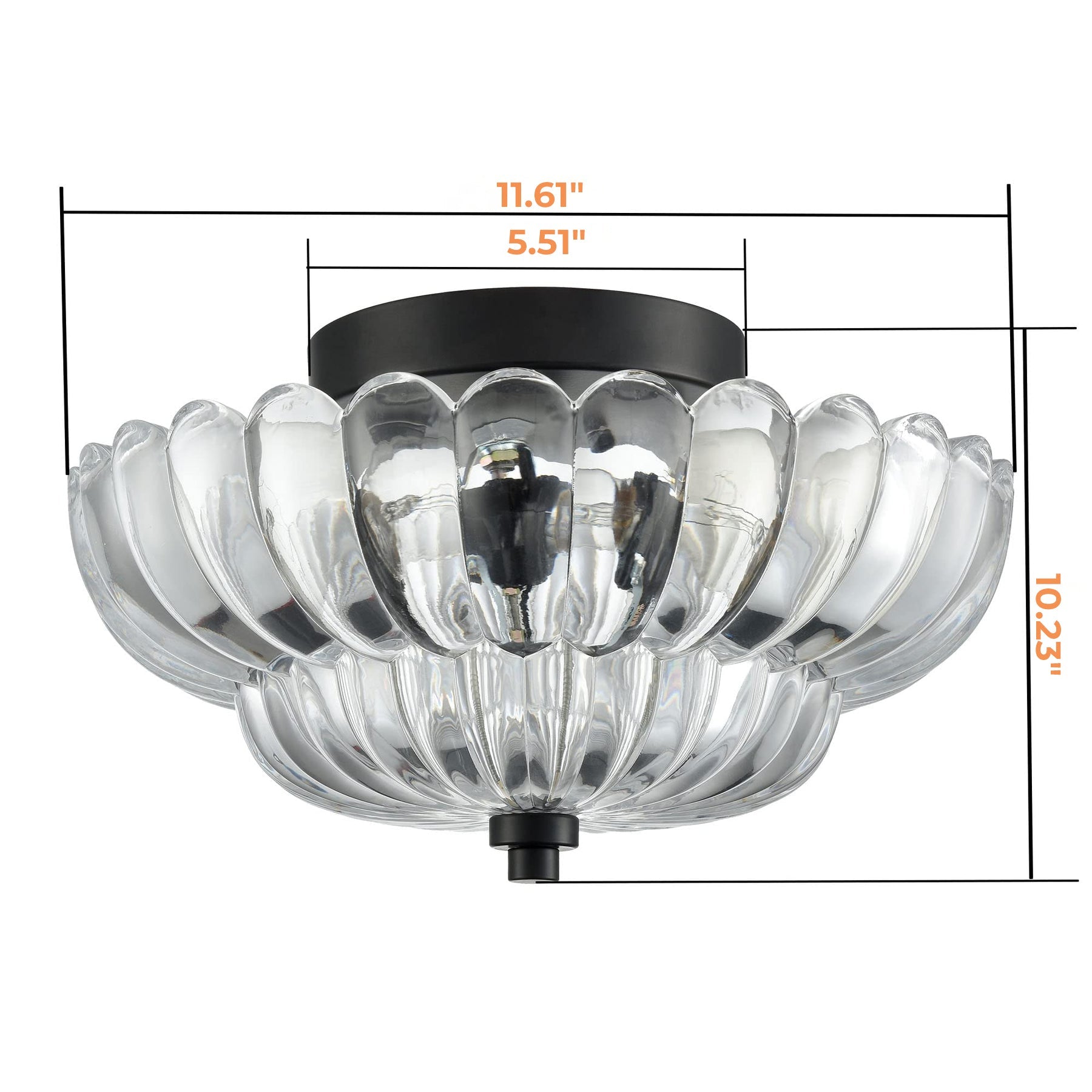 Retro Plafondlamp van Glas – Amberkleurig of Helder – Nostalgische Sfeerverlichting voor Keuken Woonkamer Eetkamer – Vintage Design – E27 Fitting | Sansoti