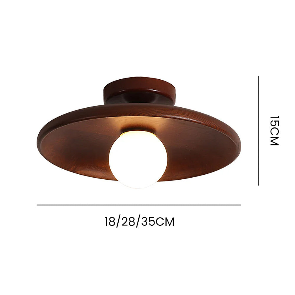 LED Plafondlamp Hout 15cm G4 Warm Licht Woonkamer Slaapkamer Gang Houten Plafondlamp Compact Rond Design | Sansoti
