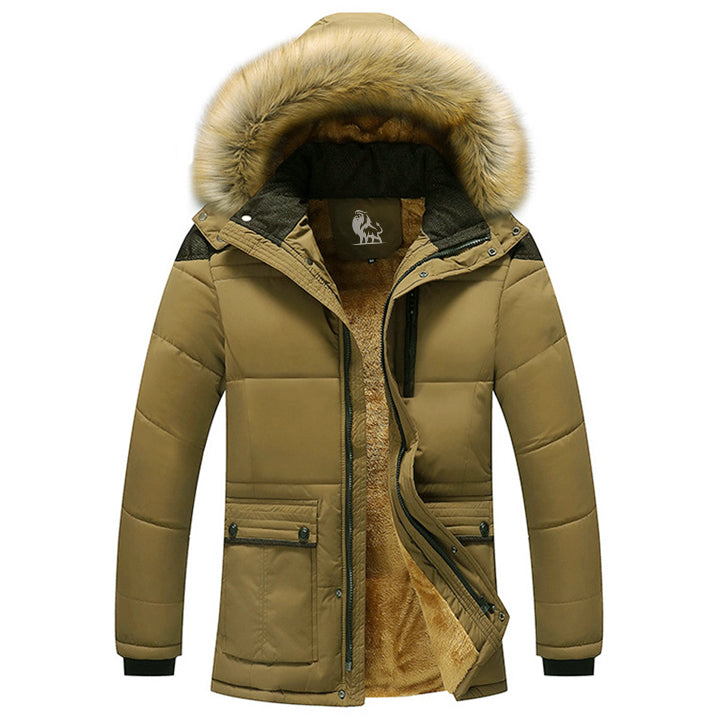 Gesteppte Winterparka Damen Herren Polyester Fleece Abnehmbare Kapuze Winddicht Wasserdicht Outdoor | Sansoti