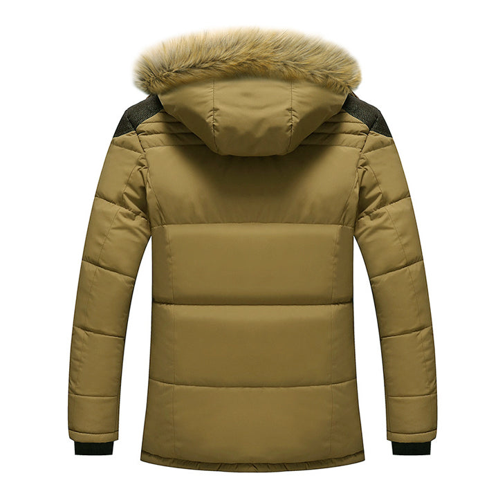 Gesteppte Winterparka Damen Herren Polyester Fleece Abnehmbare Kapuze Winddicht Wasserdicht Outdoor | Sansoti