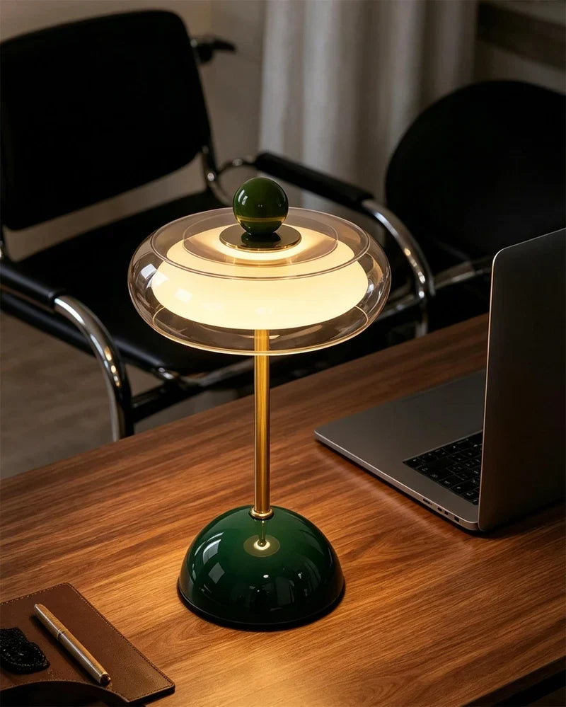 Rechargeable Glass Table Lamp with Dimming Function – Retro Design in 6 Colors – USB-C – 3 Color Temperatures | Sansoti