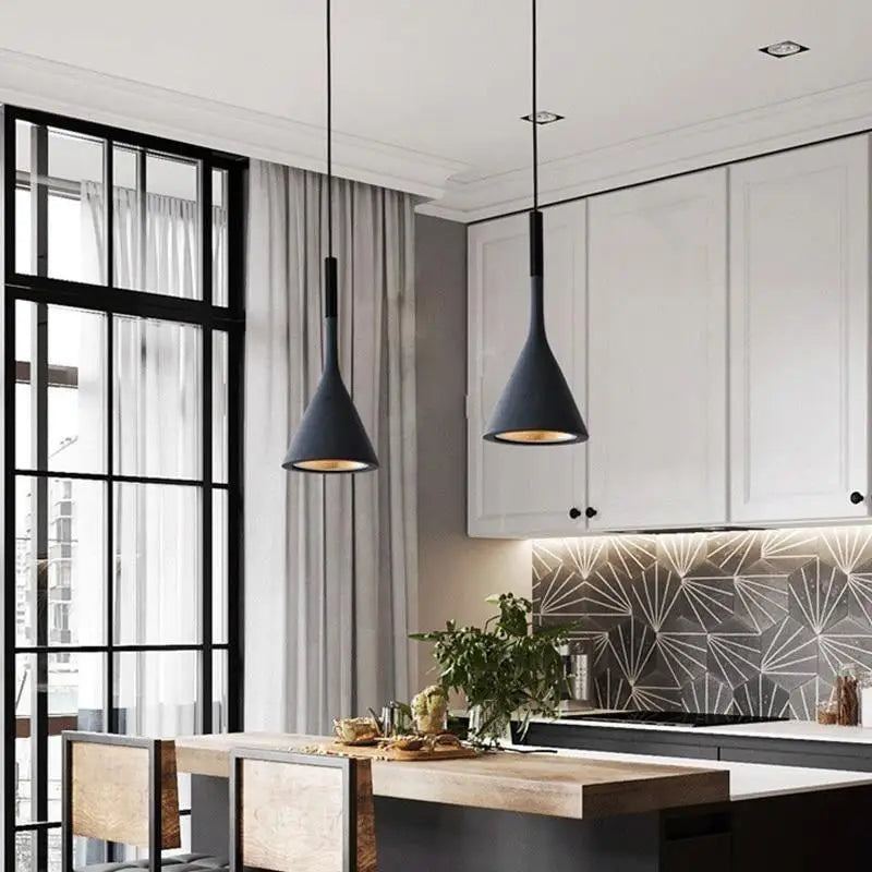Hanglamp Keuken Industrieel Aluminium E27 15x36cm Verstelbaar Warm Wit Eetkamer Modern | Sansoti