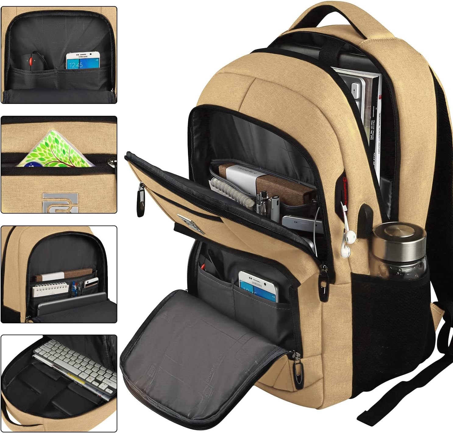 Premium Laptop Rugzak met USB-Oplaadpoort & Diefstalbeveiliging 15,6 inch – Waterafstotend & Ergonomisch | Sansoti