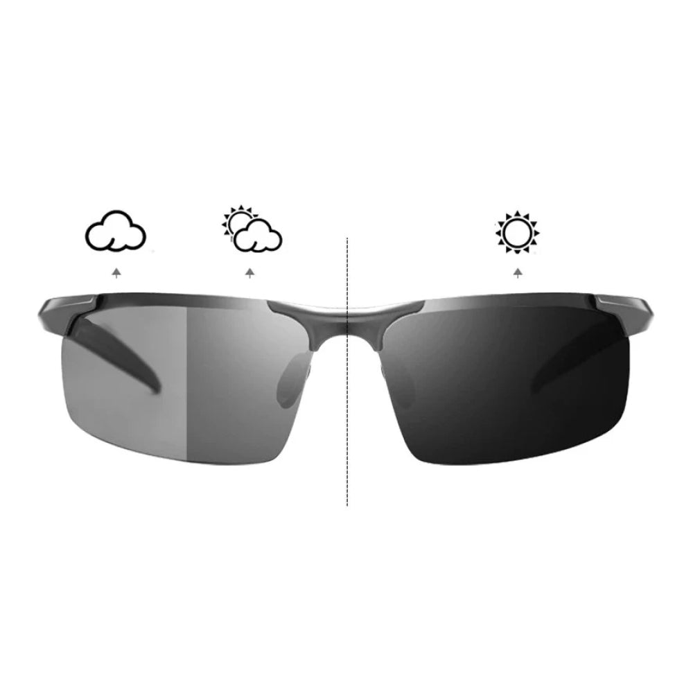 Lunettes de soleil photochromiques avec protection UV400 et verres polarisés pour conduire en toute sécurité et les activités en extérieur | Sansoti