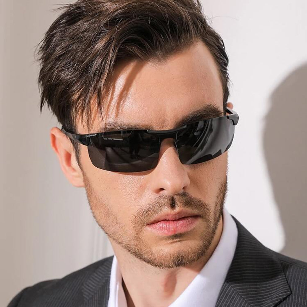 Lunettes de soleil photochromiques avec protection UV400 et verres polarisés pour conduire en toute sécurité et les activités en extérieur | Sansoti