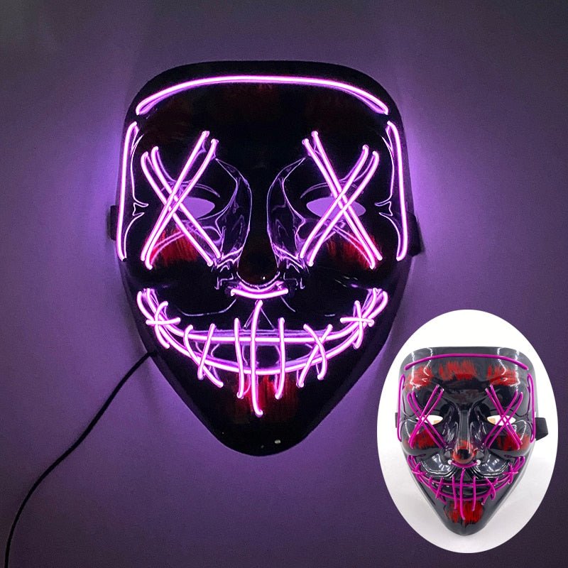 LED Masker met Neon Lichteffect voor Halloween Feesten Cosplay Verkleedpartijen Carnaval Festival Events | Sansoti
