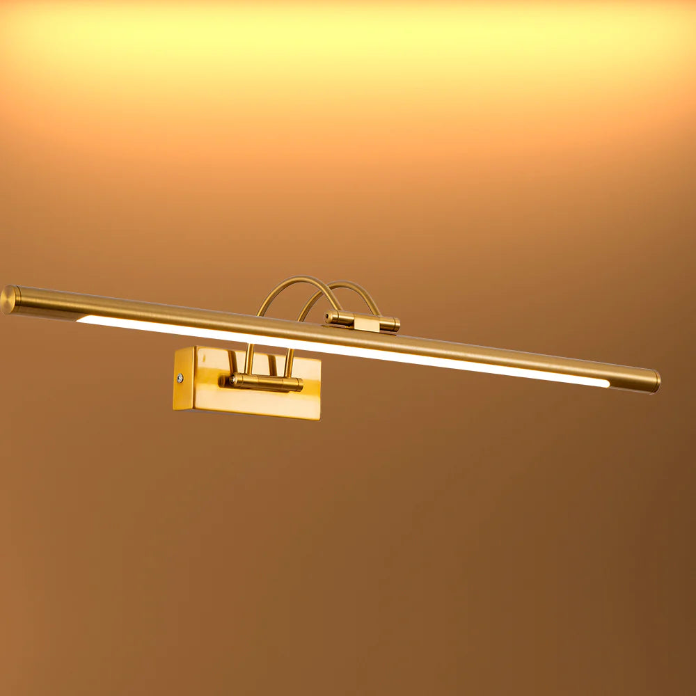 Spiegelleuchte LED Warmweiß 3000K 8W 64cm Gold Nickel Messing Chrom Bilderlampe Wandleuchte