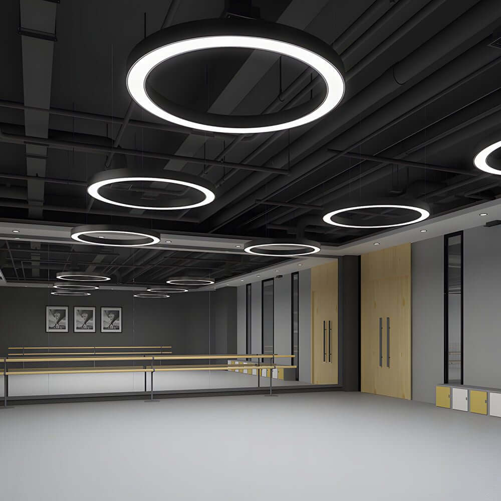 Industrielle LED-Ring-Pendelleuchte 6000K mit IP42 und Acryldiffusor | Restfield