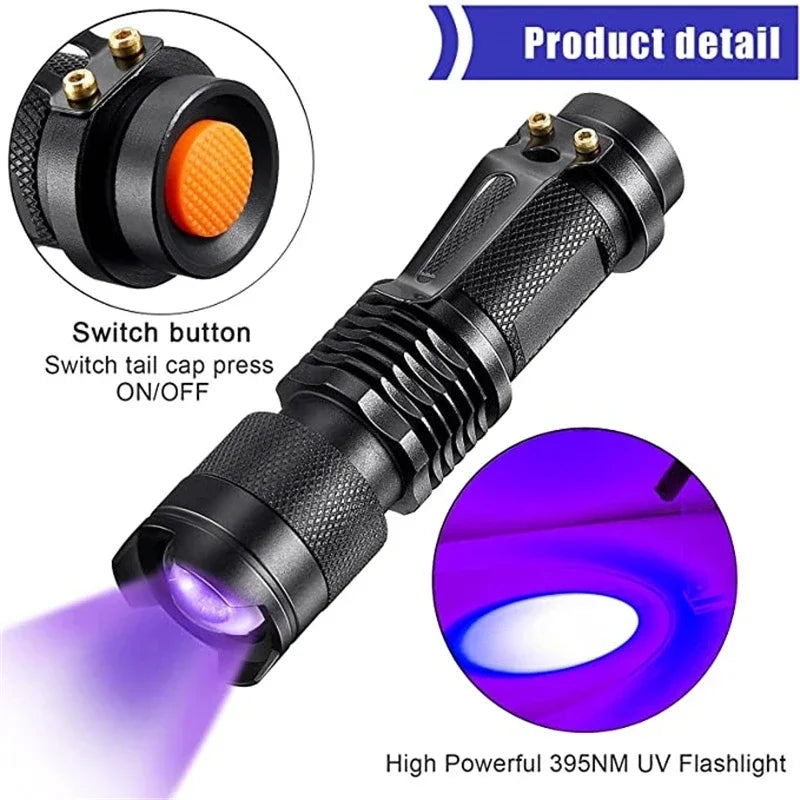 Compacte UV-zaklamp 395nm voor inspectie van huisdierplekken en vloeistoffen | Sansoti