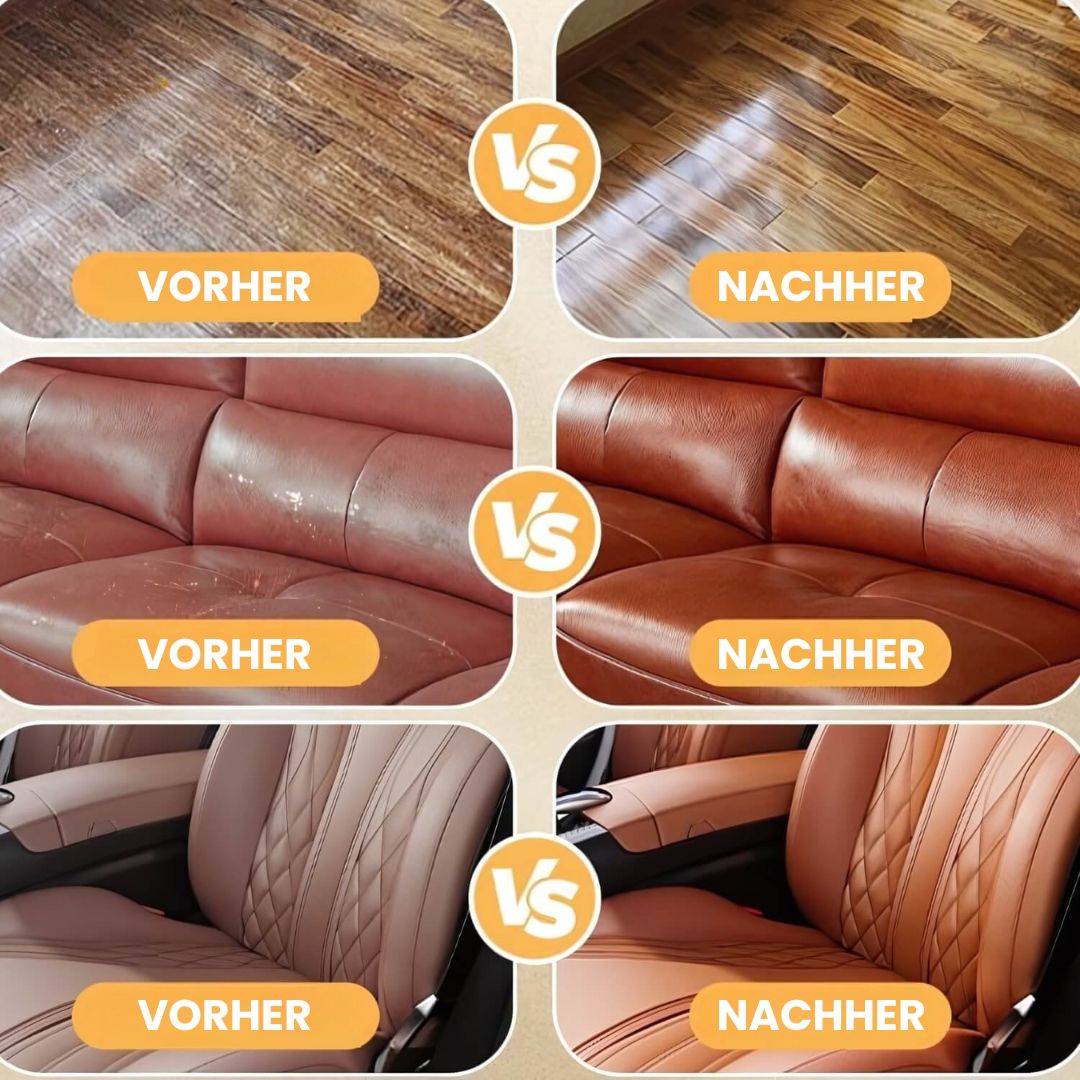 Lederverzorging Balsem met Houten Borstel Natuurlijke Formule voor Sofa Bank Autostoel Tas Jas | Sansoti