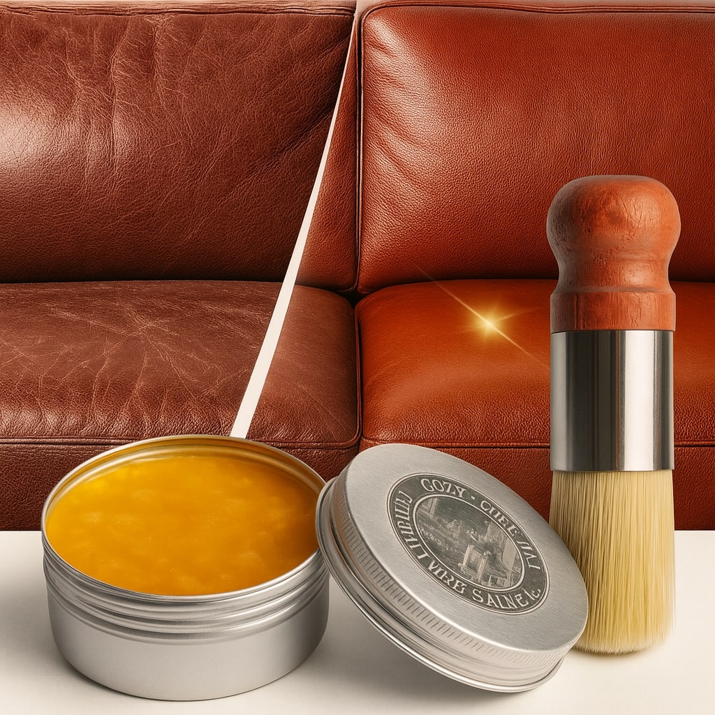Baume pour Cuir Canapé et Siège Auto Entretien du Cuir Incolore avec Applicateur | Restfield