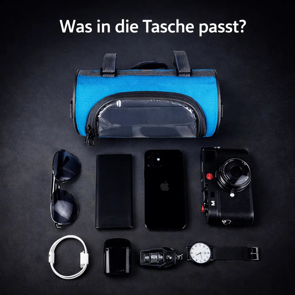 Fahrradtasche für den Lenker mit Handyhalterung, Touchscreen, wasserdichtem Fach, Navigation, Fahrradzubehör und Lenkertasche | Sansoti