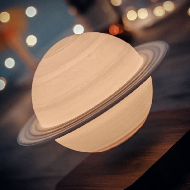 Zwevende Saturnus Lamp met Magnetische Basis en Verlichting 15cm voor Ruimtevaart Liefhebbers | Sansoti
