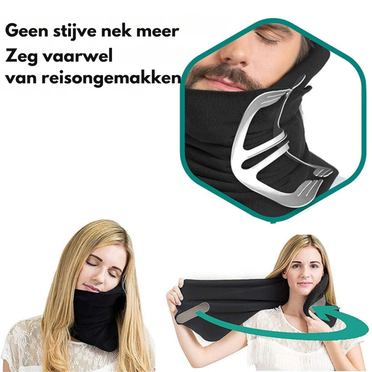 Neksteun Reiskussen Ergonomisch Memory Foam Nekkussen Vliegtuig Trein Auto Ondersteunend Grijs Zwart Comfortabel Reizen | Sansoti