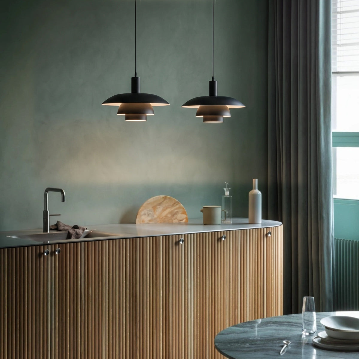 Skandinavische Metall-Pendelleuchte LED Dimmbar für Esszimmer Küche Wohnzimmer Deckenbeleuchtung 29-39cm | Sansoti