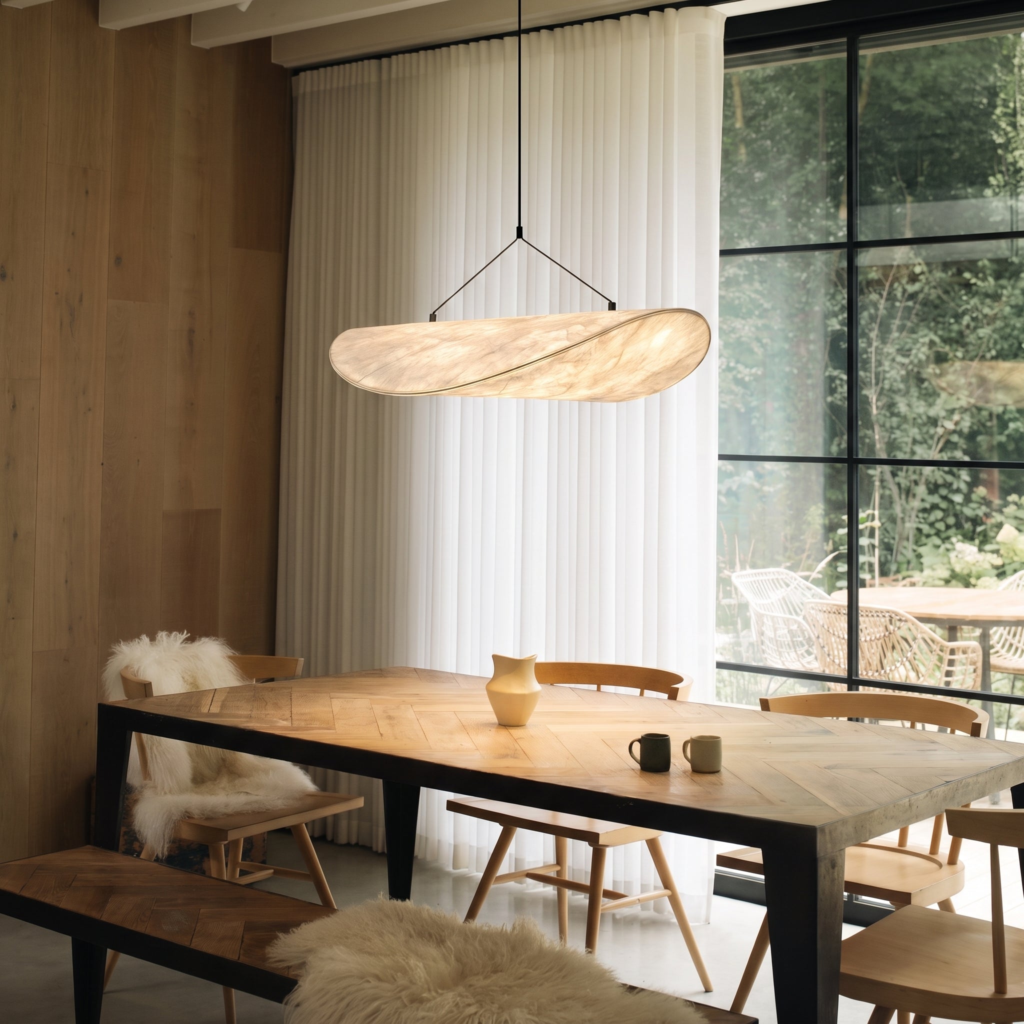 Pendelleuchte aus Seide Wolkenform Schwarz Esszimmer Wohnzimmer Schlafzimmer Stimmungsbeleuchtung Minimalistisches Design Modern | Sansoti