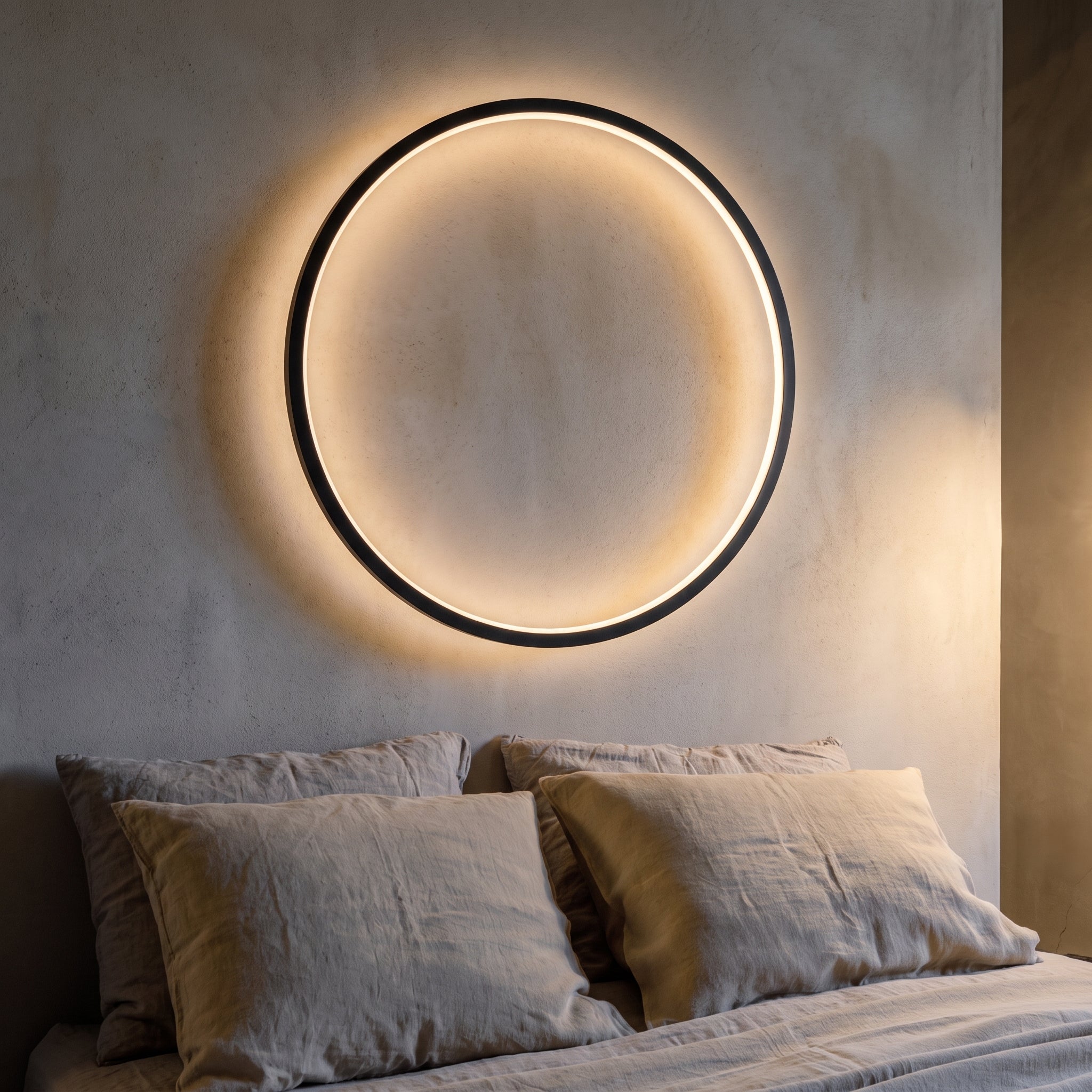 Nowoczesna pierścieniowa lampa ścienna LED z USB, akrylowa, minimalistyczny design, metalowa, nastrojowe oświetlenie do salonu i baru | Sansoti