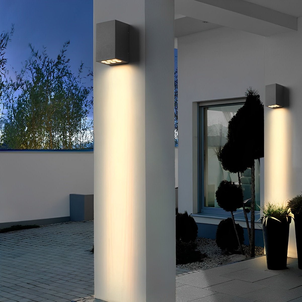 Außenlampe LED Wandleuchte IP65 Aluminium Anthrazit Auf- und Abwärtslicht Fassade Garten Einfahrt Terrasse Außenbeleuchtung Modern | Restfield