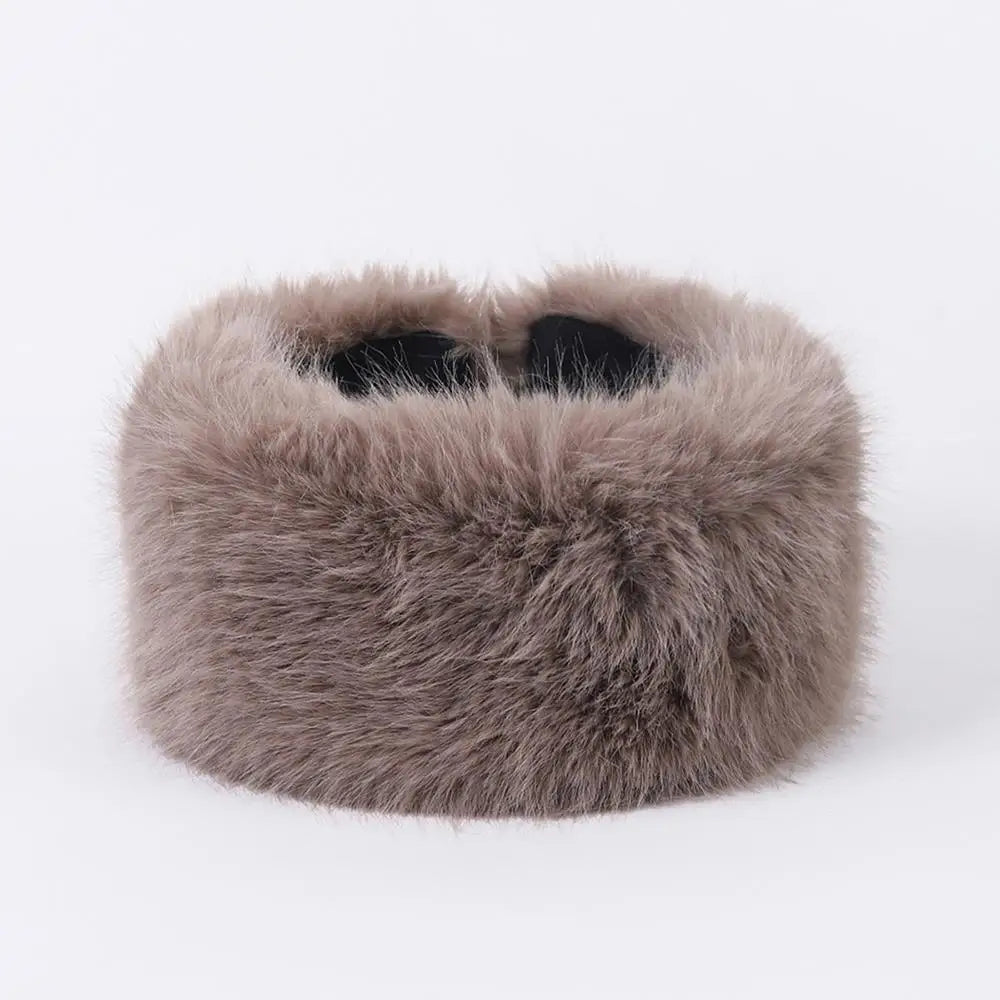 Plush Headband for Women Faux Fur Winter Ear Warmer Elastic Soft Hairband Warm Hair Accessory Comfortable | Sansoti