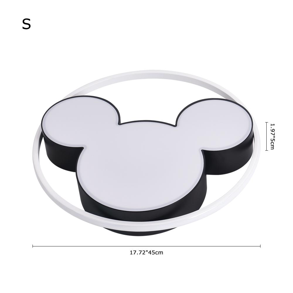 Kinderzimmer Deckenleuchte LED Schwarz Weiß 45cm 52cm Dimmbar Fernbedienung Schlafzimmer Wohnzimmer Spielzimmer Aluminium Acryl Mausdesign | Restfield