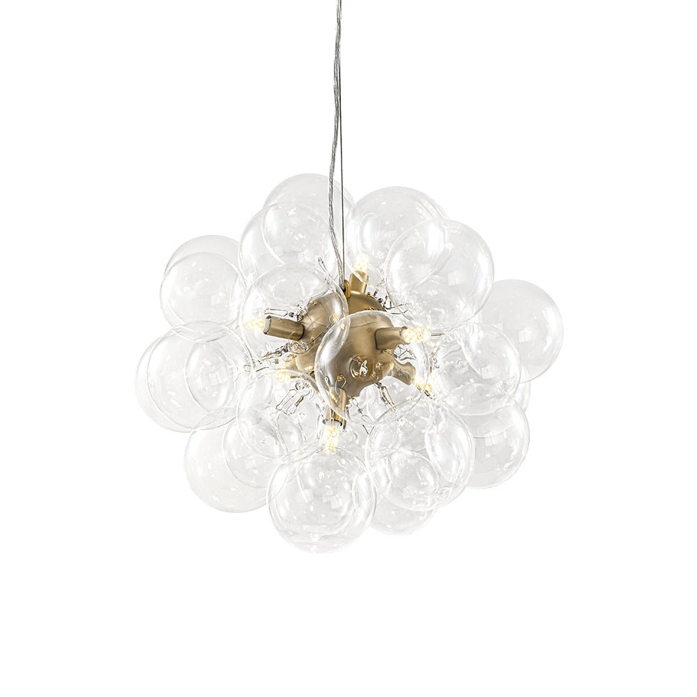 Glaskugeln Hängeleuchte Cluster Messing 50cm 6-flammig G9 Transparent Wohnzimmer Esszimmer Schlafzimmer Eingang Bubble Kronleuchter Dimmbar Kücheninsel | Restfield