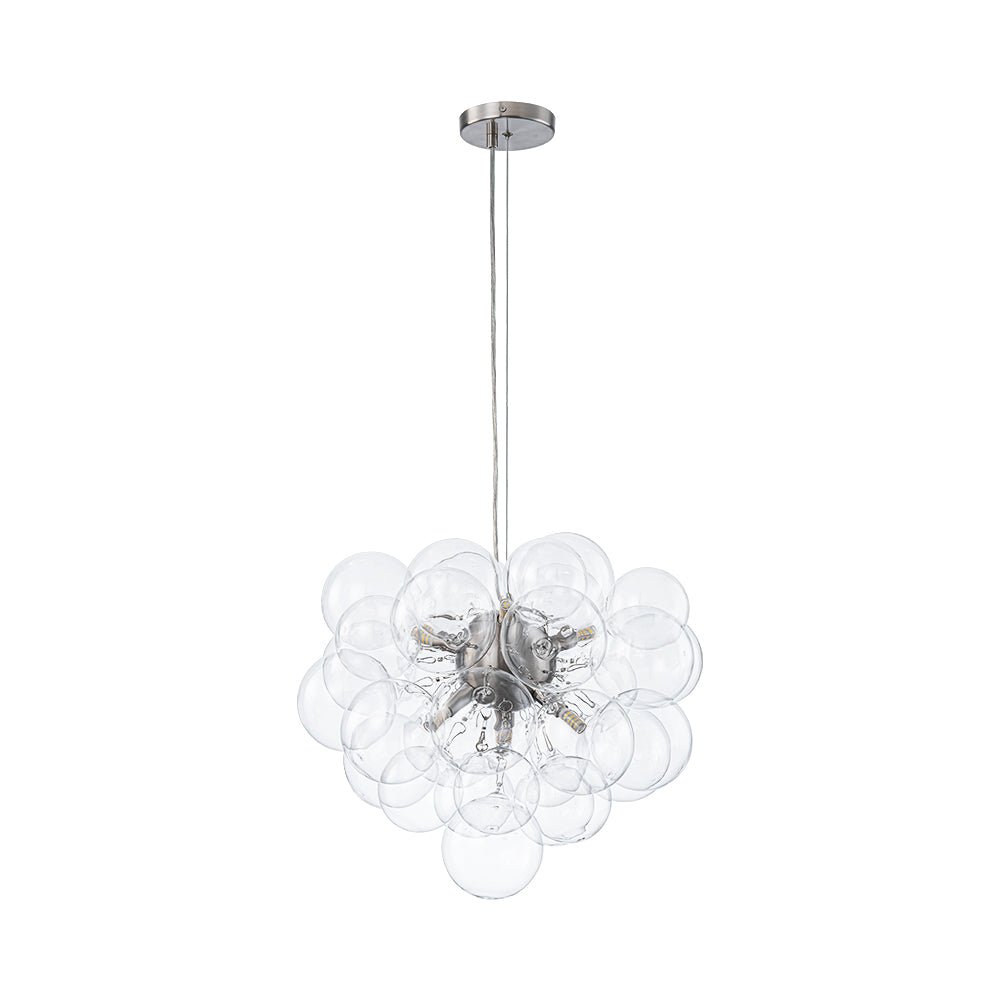 Glaskugeln Hängeleuchte Cluster Messing 50cm 6-flammig G9 Transparent Wohnzimmer Esszimmer Schlafzimmer Eingang Bubble Kronleuchter Dimmbar Kücheninsel | Restfield