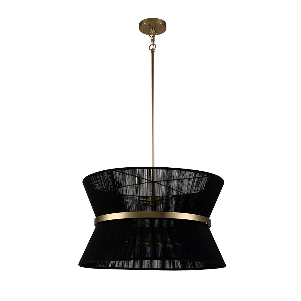 Suspension Corde Tressée Laiton Beige Noir Bohème Drum Salle à Manger Salon Chambre Entrée Ferme Côtière Réglable E26 E12 | Restfield