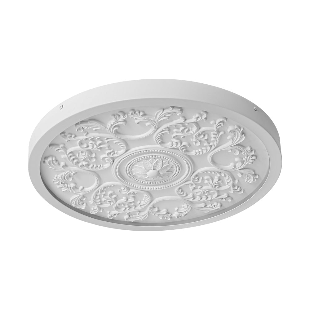 LED-Deckenleuchte Rund Weiß 48,5cm Wohnzimmer Schlafzimmer Dimmbar Klassisch Ornament Medaillon Aufbaustrahler Flur Badezimmer | Restfield